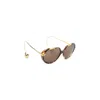 Bottega Veneta Bv1436s Round Frame Sunglasses In Gold