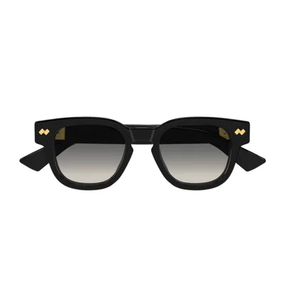 Bottega Veneta Bv1441s Linea Intrecciato 001 Black Grey Sunglasses In Pink