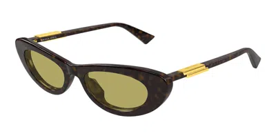 Bottega Veneta Bv1447s 002 Occhiali Da Sole Tartarugatishell Per Donna In Multi