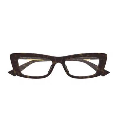 Bottega Veneta Bv1449o Linea Ribbon 007 Havana Glasses In Neutral
