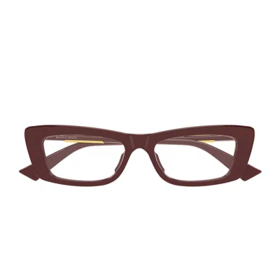 Bottega Veneta Bv1449o Linea Ribbon 009 Burgundy Glasses In Pattern