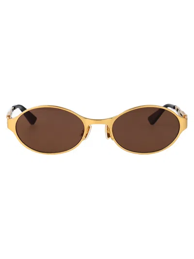 Bottega Veneta Bv1456s Oval Metal Sunglasses In Multi