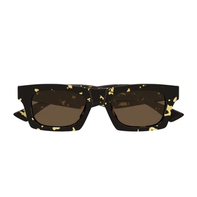 Bottega Veneta Bv1457s Linea Ribbon 002 Havana Brown Sunglasses In Orange