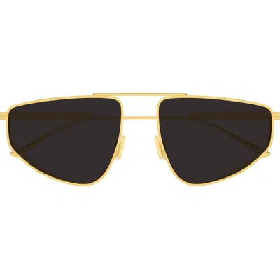 Bottega Veneta Bv1466s 64mm Geometric Aviator Sunglasses In Pink