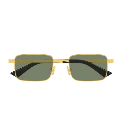 Bottega Veneta Bv1469s Linea Ribbon 004 Gold Green Sunglasses In Orange