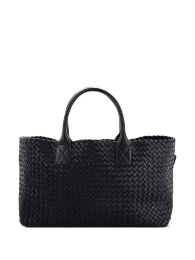 Pre-owned Bottega Veneta Cabat Intrecciato Nappa Medium Tote Bag In Black