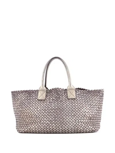 Pre-owned Bottega Veneta Cabat Intrecciato Nappa Medium Tote Bag In Gold