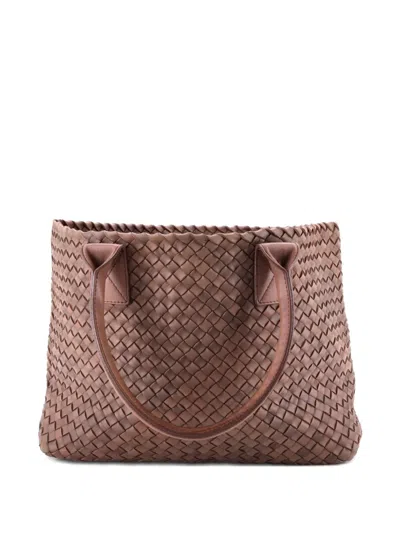 Pre-owned Bottega Veneta Cabat Intrecciato Nappa Medium Tote Bag In Neutral