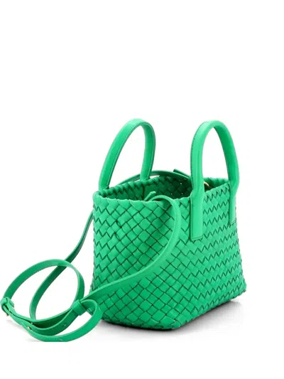 Pre-owned Bottega Veneta Cabat Intrecciato Nappa Mini Tote Bag In Green