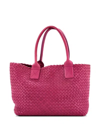 Pre-owned Bottega Veneta Cabat Intrecciato Nappa Small Tote Bag In Purple