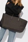 Bottega Veneta Mini Leather Intreccio Cabat Tote Bag In Brown