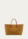Bottega Veneta Cabat Large Suede Shoulder Bag In Brown