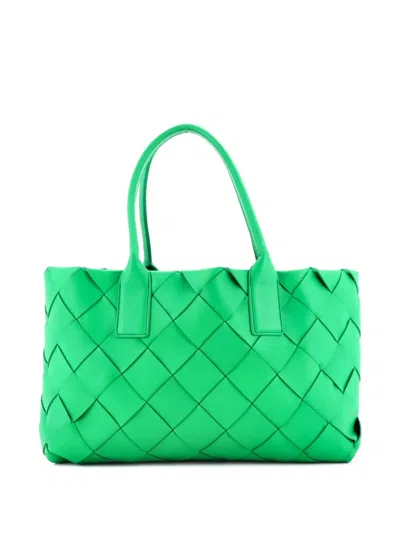 Pre-owned Bottega Veneta Cabat Maxi Intrecciato Nappa Small Tote Bag In Green