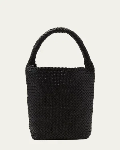 Bottega Veneta Cabat Medium Intreccio Bucket Bag In Black