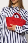 Bottega Veneta Mini Cabat Intrecciato Crossbody Bag In Red