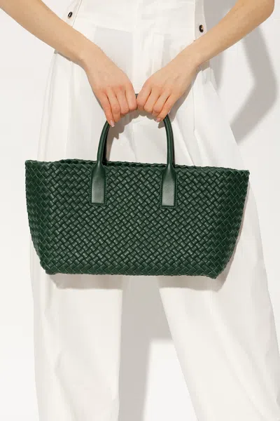 Bottega Veneta Small Cabat Handbag In Green
