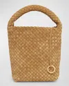 Bottega Veneta Cabat Suede Cashmere Bucket Bag In Dark Praline