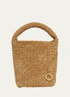 Bottega Veneta Cabat Suede Cashmere Bucket Bag In Dark Praline