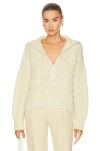 Bottega Veneta Cable Knit Zip Cardigan In Bone