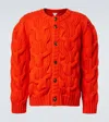 Bottega Veneta Twisted Cable Stitch Virgin Wool Cardigan In Red