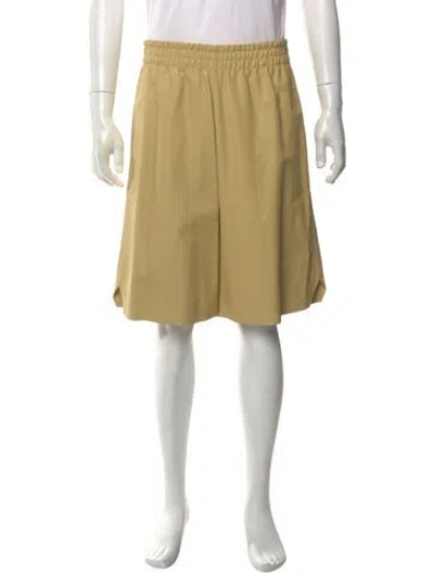 Pre-owned Bottega Veneta Calf Leather Jogger Shorts In Neutral