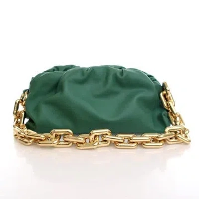 Pre-owned Bottega Veneta Calf Leather The Chain Pouch In Green