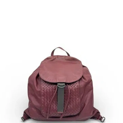Pre-owned Bottega Veneta Calfskin Backpack In Red