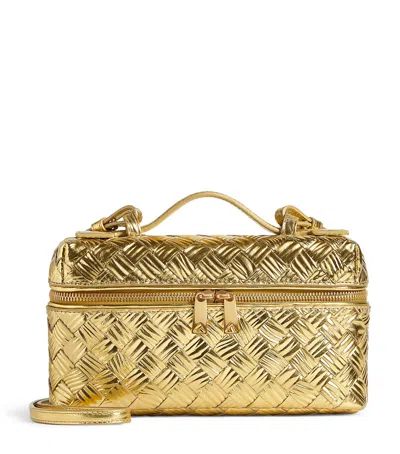 Bottega Veneta Calfskin Bang Bang Vanity Case Bag In Gold