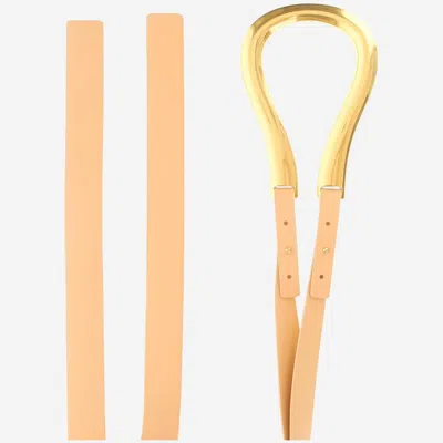 Bottega Veneta Calfskin Belt In Beige