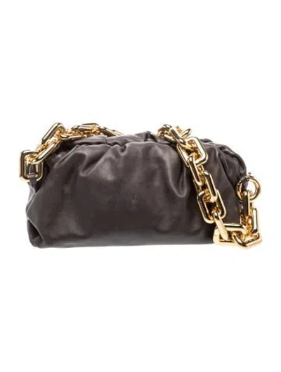 Pre-owned Bottega Veneta Calfskin Chain Pouch In Black