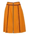 Bottega Veneta Calfskin Leather Zip-up Skirt