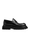Bottega Veneta Calfskin Lug Flatform Loafers 55 In Black