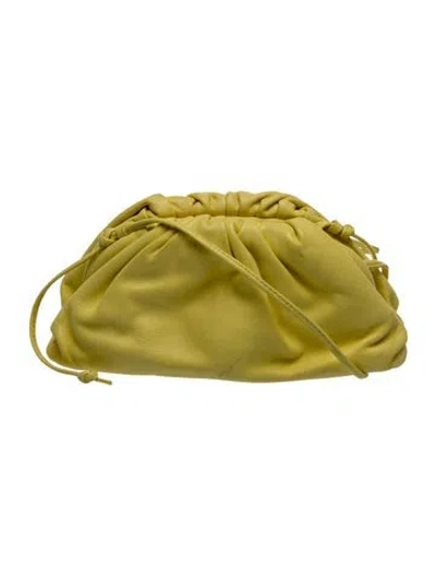 Pre-owned Bottega Veneta Calfskin Mini Pouch Mini In Yellow