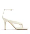 Bottega Veneta Calfskin Riva Heeled Sandals 90 In White