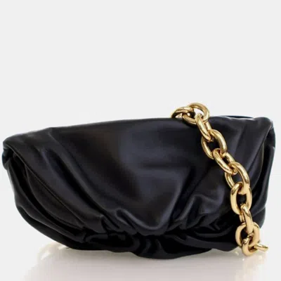 Pre-owned Bottega Veneta Calfskin The Belt Chain Pouch In Black