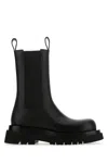 Bottega Veneta Black Shearling Lug Chelsea Boots In 1000