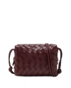 Bottega Veneta Women Loop Mini Leather Crossbody Bag In Burgundy