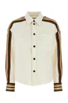 Bottega Veneta Camicia In Misto Viscosa Avorio Donna