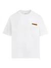 Bottega Veneta Pima Cotton T-shirt With Suede Patch In White