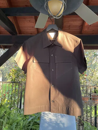 Pre-owned Bottega Veneta Camp Collar Button Shirt In Brown