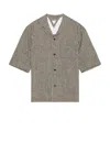 Bottega Veneta Brown & Off-white Knotted Viscose Check Shirt In Talc  Brown  & Black