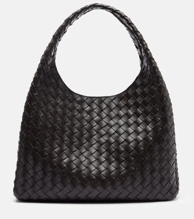 Bottega Veneta Campana Intrecciato Large Leather Tote Bag In Brown