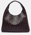 Bottega Veneta Campana Large Leather Shoulder Bag In Burgundy