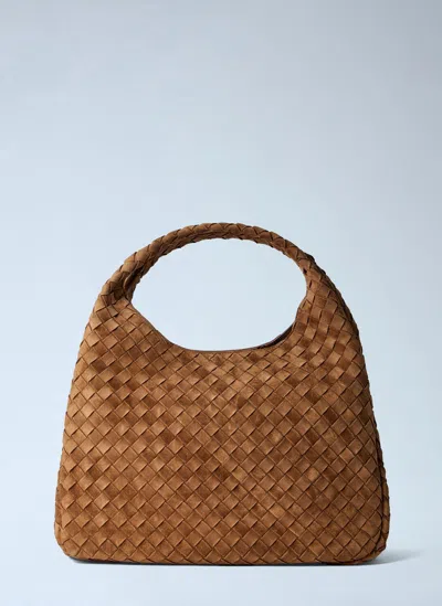 Bottega Veneta Campana Large Shoulder Bag In Brown