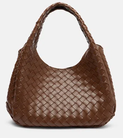 Bottega Veneta Campana Medium Leather Shoulder Bag In Brown