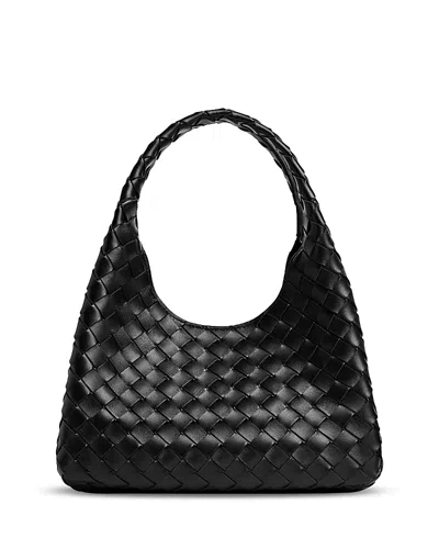 BOTTEGA VENETA CAMPANA SMALL INTRECCIATO LEATHER SHOULDER BAG