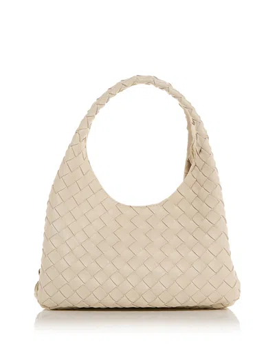Bottega Veneta Campana Small Intrecciato Leather Shoulder Bag In Neutral