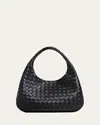 Bottega Veneta Campana Small Leather Shoulder Bag In Black
