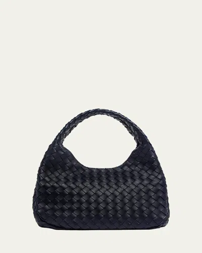 Bottega Veneta Campana Small Leather Shoulder Bag In Black