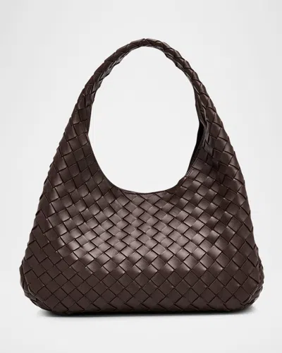 Bottega Veneta Campana Small Leather Shoulder Bag In Brown
